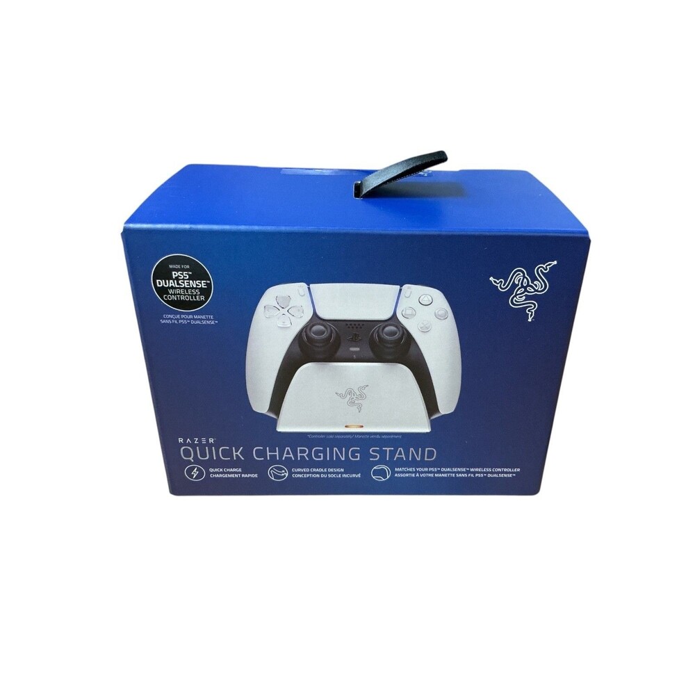 Razer White DualSense Wireless Controller Quick Charging Stand For PlayStation 5